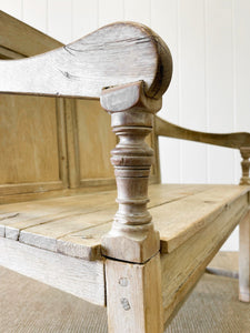 A Good 19th Century English Bleached Oak Settle