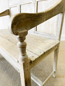 A Good 19th Century English Bleached Oak Settle