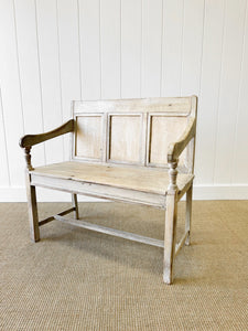 A Good 19th Century English Bleached Oak Settle