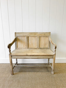A Good 19th Century English Bleached Oak Settle