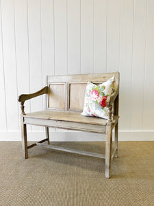 A Good 19th Century English Bleached Oak Settle