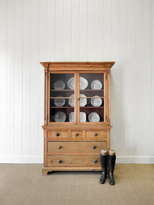 A 19th Century English Pine Bookcase Cabinet or Hutch
