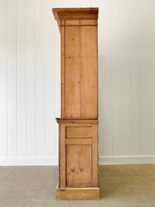 A 19th Century English Pine Bookcase Cabinet or Hutch
