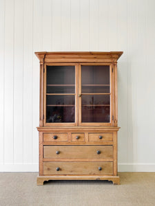 A 19th Century English Pine Bookcase Cabinet or Hutch