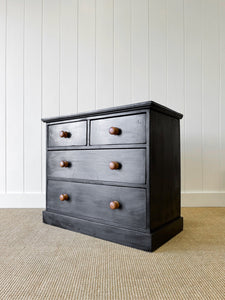 An Ebonized Pine Chest of Drawers Dresser c1890