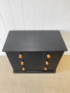 An Ebonized Pine Chest of Drawers Dresser c1890