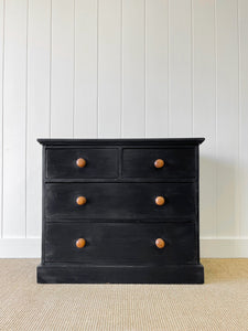 An Ebonized Pine Chest of Drawers Dresser c1890