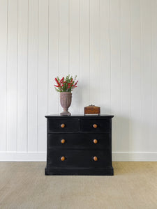 An Ebonized Pine Chest of Drawers Dresser c1890