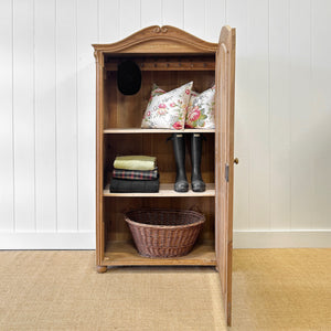 A Pine Wardrobe or Linen Press c1890