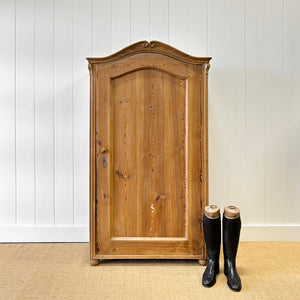 A Pine Wardrobe or Linen Press c1890