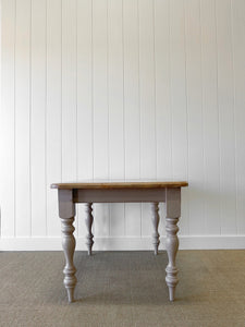 A Vintage English Country Pine Waxed 4ft Dining Farmhouse Table