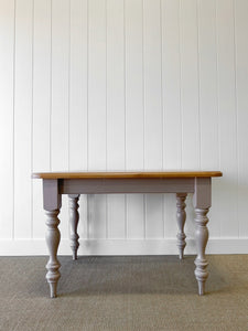 A Vintage English Country Pine Waxed 4ft Dining Farmhouse Table