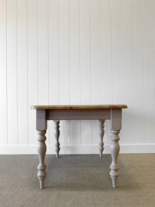 A Vintage English Country Pine Waxed 4ft Dining Farmhouse Table