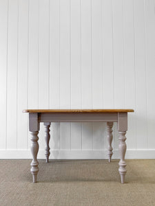 A Vintage English Country Pine Waxed 4ft Dining Farmhouse Table