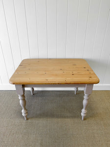 A Vintage English Country Pine Waxed 4ft Dining Farmhouse Table