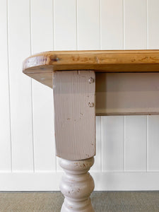A Vintage English Country Pine Waxed 4ft Dining Farmhouse Table