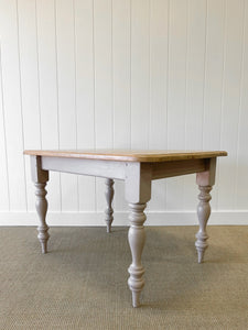 A Vintage English Country Pine Waxed 4ft Dining Farmhouse Table
