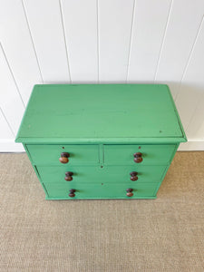 A Happy Green Pine Chest of Drawers Dresser c1890