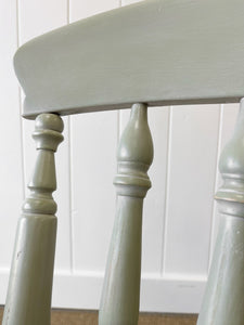A Vintage Set of 4 Sage Green Spindle Back Chairs