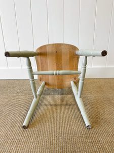 A Vintage Set of 4 Sage Green Spindle Back Chairs