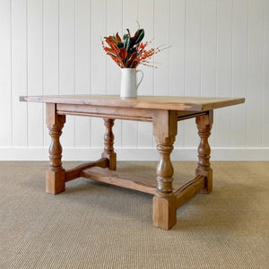English Country Pine Waxed 5ft Refectory Style Table