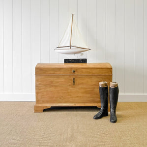 An English Pine Domed Top Blanket Box or Toy Box Early 19th Century