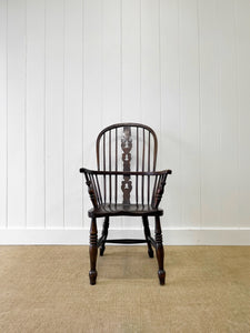A 19th Century Elm & Beech Windsor High Back Armchair