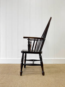 A 19th Century Elm & Beech Windsor High Back Armchair