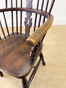 A 19th Century Elm & Beech Windsor High Back Armchair
