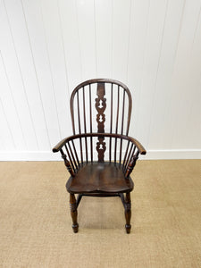 A 19th Century Elm & Beech Windsor High Back Armchair