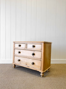A Rustic Antique English Pine Chest of Drawers Dresser c1890