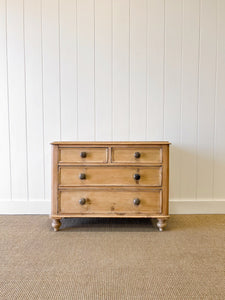 A Rustic Antique English Pine Chest of Drawers Dresser c1890