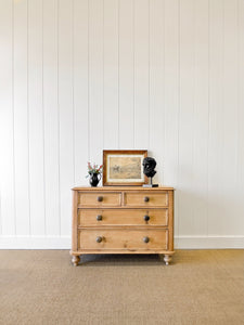 A Rustic Antique English Pine Chest of Drawers Dresser c1890