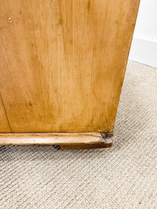 An Antique English Pine Chest of Drawers Dresser on Castors