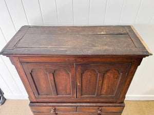 An Exceptional Early 19th Century English Oak Linen Press Housekeepers Cupboard
