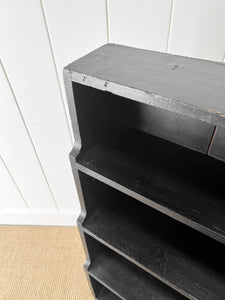 An English Ebonized 19th Century Waterfall Bookcase
