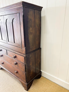 An Exceptional Early 19th Century English Oak Linen Press Housekeepers Cupboard