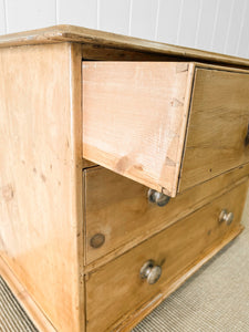An Antique English Pine Chest of Drawers Dresser on Castors