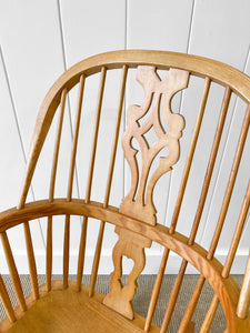 A 19th Century Blond Ash Windsor Rocking Chair