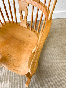 A 19th Century Blond Ash Windsor Rocking Chair