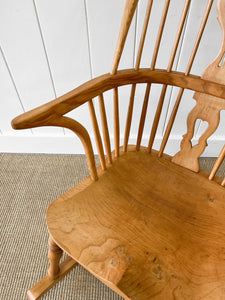 A 19th Century Blond Ash Windsor Rocking Chair
