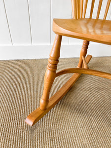 A 19th Century Blond Ash Windsor Rocking Chair