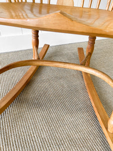A 19th Century Blond Ash Windsor Rocking Chair