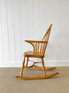 A 19th Century Blond Ash Windsor Rocking Chair