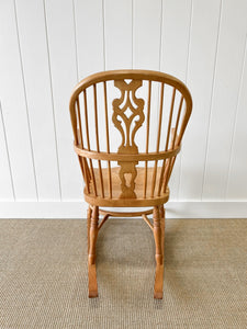 A 19th Century Blond Ash Windsor Rocking Chair