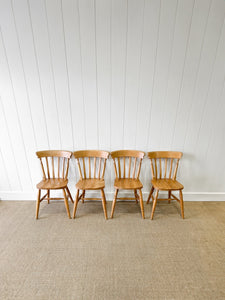 A Vintage Set of 4 Slat Back Chairs