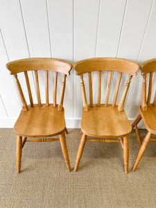 A Vintage Set of 4 Slat Back Chairs