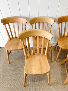 A Set of 6 Vintage Slatback Chairs