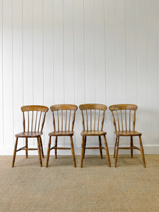 An Antique Set of 4 Early 19th Century Stick Back Chairs