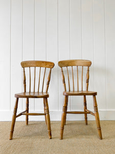 An Antique Set of 4 Early 19th Century Stick Back Chairs